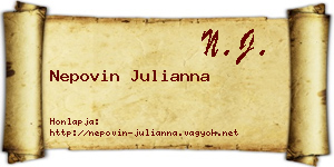 Nepovin Julianna névjegykártya